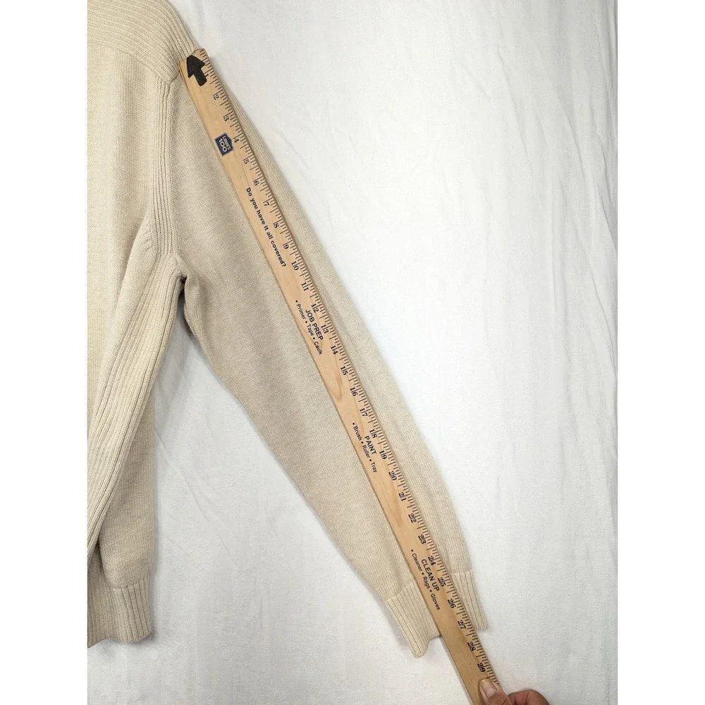 Eddie Bauer Mens‎ XL Cotton Blend Crew Neck Knit Sweater Beige Casual - Picture 6 of 7